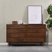 黑胡桃木抽屉柜 八纯实木现代斗柜木蜡油几何储物 北欧简约木作