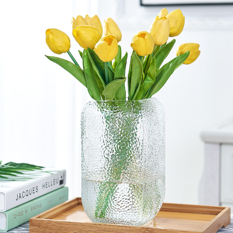 花瓶水养干花装饰摆件客厅插花z透明玻璃水培器皿玫瑰百合鲜花花