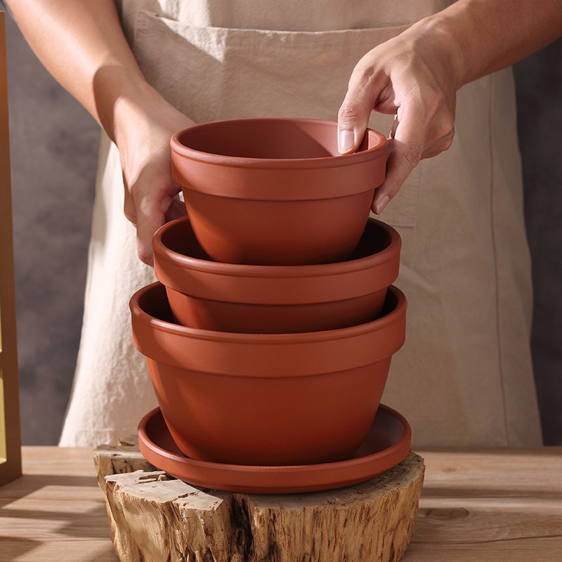 老式土碗土陶饭钵紫砂陶t瓷蒸饭碗饭店蒸菜碗蒸蛋碗粗陶钵仔碗商