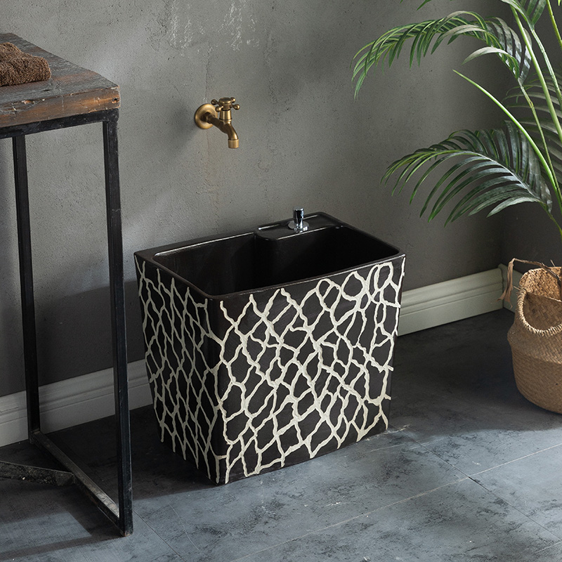 陶瓷户外洗拖把池地盆家用阳台拖布D池卫生间墩布池庭院水池拖把