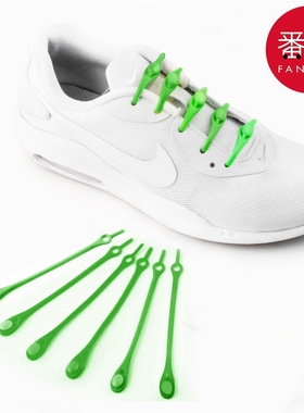 鞋带/硅胶AA1sq801-懒人鞋带方便免系鞋带扣硅胶鞋绳儿绿色鞋带