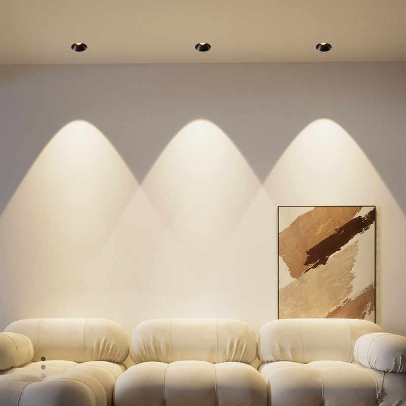 无边框射灯嵌入式预埋防眩光小山丘客厅无主灯米家智能筒灯高显色