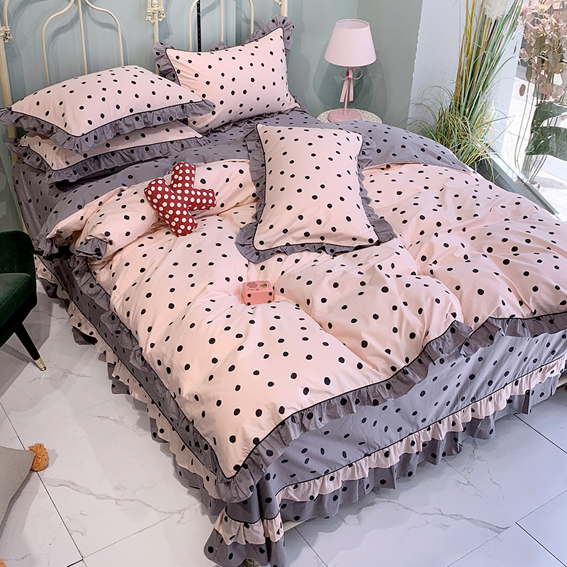波点欧式全棉100四件套新款春秋床单公主风北欧网红床上用品