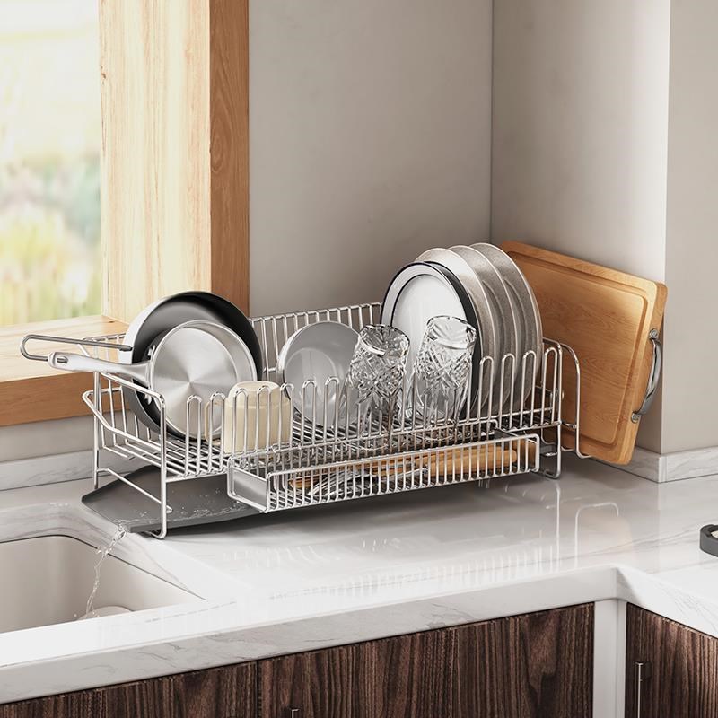 304不锈钢厨房碗碟架台面置物架沥水架晾碗架水池碗筷碗盘收纳架