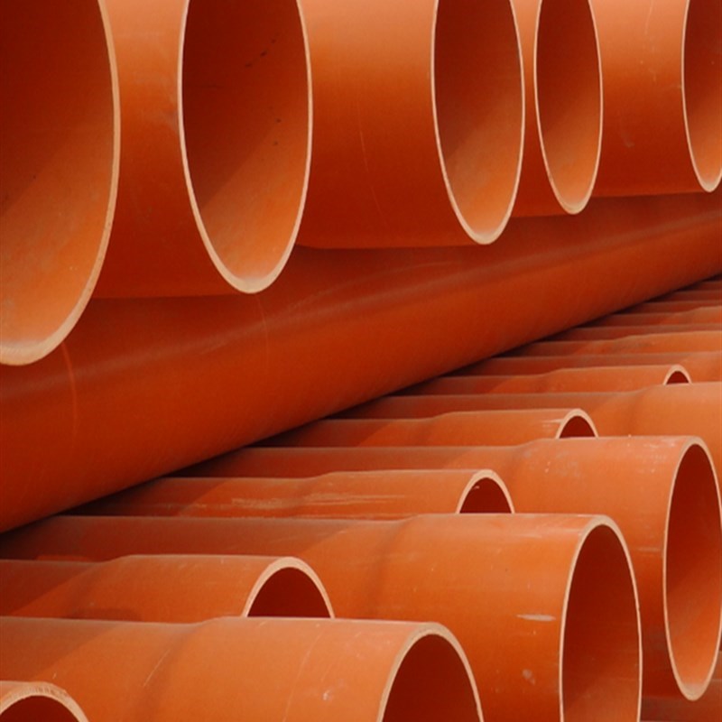 CPVC电力管电缆管穿线管埋地用管枕管卡110橘红色道路施工用管