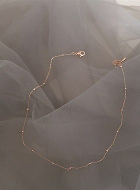 choker少女细项链项圈日韩纤细复古间隔小珠短款颈链锁骨链X148