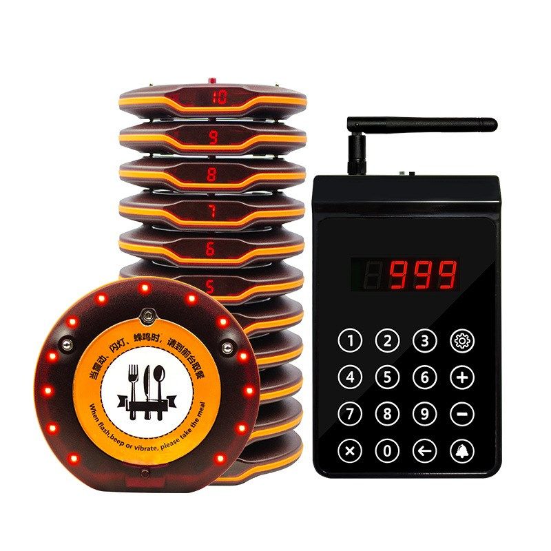 震动取餐器取餐呼叫器快餐店美食城柜台取餐单餐牌叫号器1拖10套
