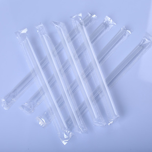 独立包装 黑色大吸管一次性透明珍珠奶茶粗吸管加粗1.2厘米长23CM