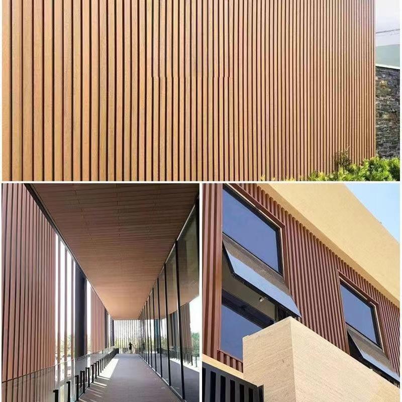 塑木围栏板户外庭院围q墙栏栅隔栅板凹凸型二代拱挤防水板防腐