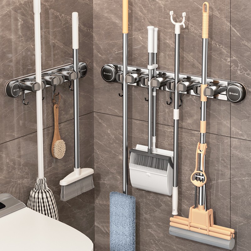 吸盘拖把壁挂夹浴室门q后免打孔挂扫把拖布挂钩固定置物架收纳神