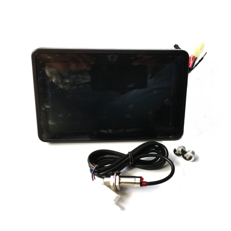 新款摩托裸把车h改装真彩色F大屏液晶仪表时速转速水温表1-6档