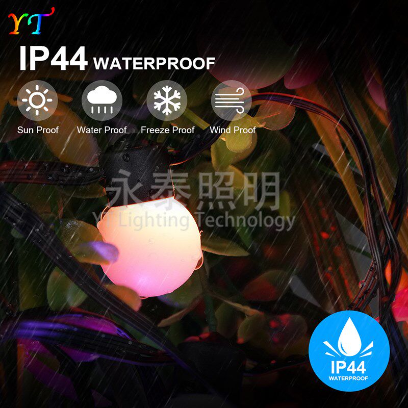 智能庭院灯串4040LED全彩RGB带芯片可APP遥控蓝牙控制便捷USB供电