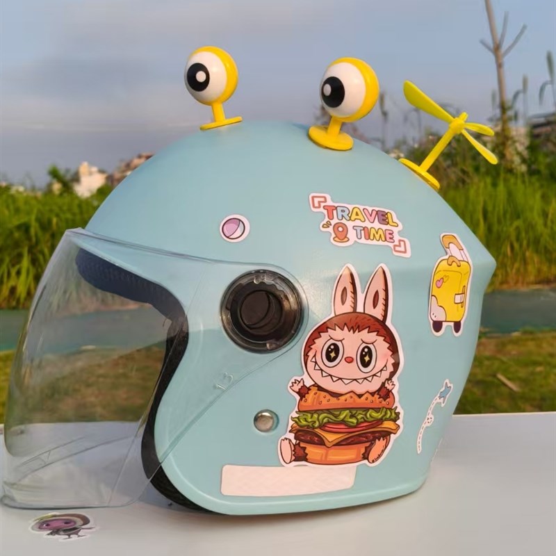 新国标3c加厚棉电动车儿童安全帽宝宝可爱头盔保暖锁温防冻摔不烂