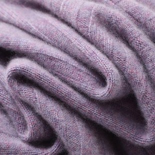 启超男女黑色粗坑条重磅山羊绒衫 女粗棒针织加厚高领羊绒毛衣套头