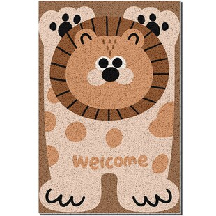 入户门地垫丝圈竖版可裁剪卡通动物门垫家用客厅玄关地毯进门脚垫