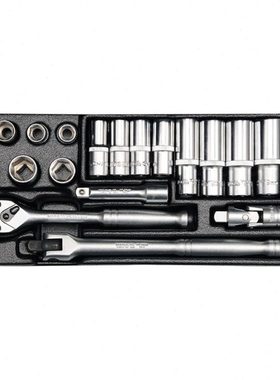 易尔拓进口汽修工具 3/8“套筒扳手组套铁盒装YT-38631 YT-38641