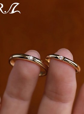 Z先生原创e925银星芒培育钻石情侣戒指轻奢时尚简约求婚订婚对戒