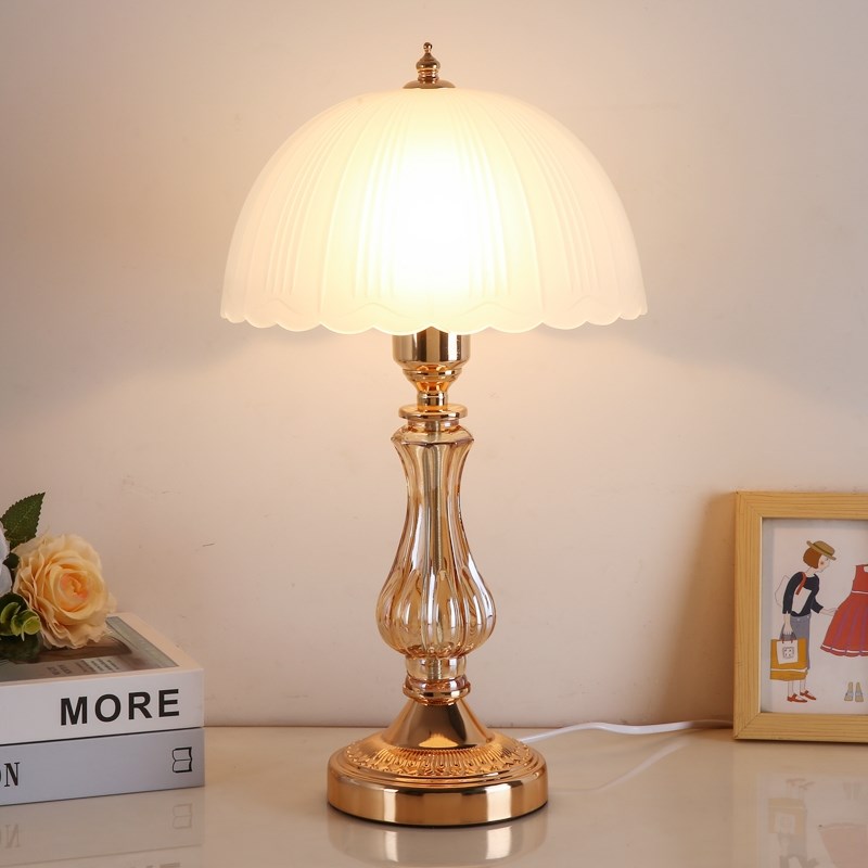 玻璃卧室台灯床头灯简约现代2025新款装饰台P灯轻奢磨砂感浪漫温