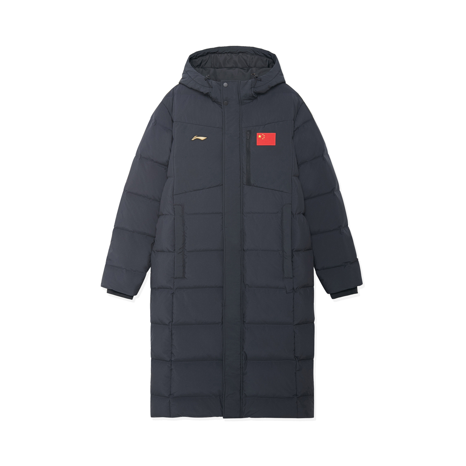 李宁长款过膝羽绒服2025年新款冬季加绒爆款外套保暖防风鸭绒大衣