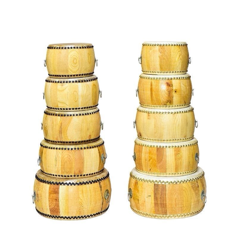 黄牛皮大鼓椿木j白茬鼓战鼓原木色堂鼓寺院鼓道士道场鼓牛皮鼓