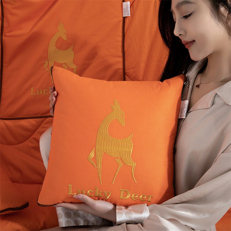 新款绣花全棉抱枕被子两用办公午睡夏季汽车内P靠垫枕头车载小被