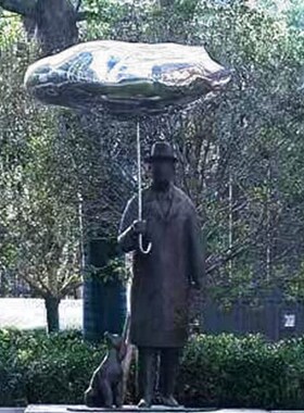 铸铜雕塑步行街打伞人物r玻璃钢雕像户外大型广场园林地标艺术品