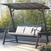 荡秋千户外太阳能摇椅室外休闲网红阳台吊椅花园庭院双人三人铁艺