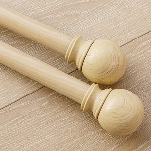 单杆双杆窗帘固定器一整套打孔款 2024年新款 罗马杆窗帘杆原木风格