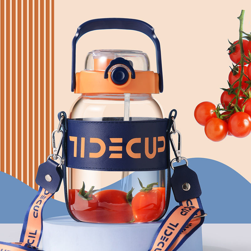 玻璃大肚杯大容量吨吨桶女q款1000ml夏天水杯耐高温水壶男2022新