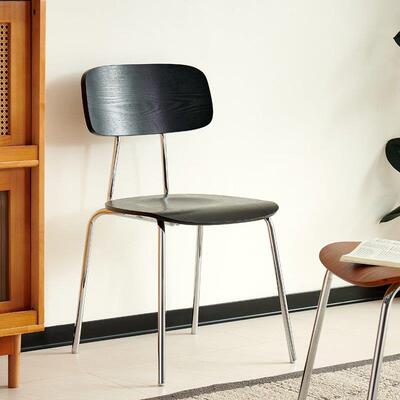 适用实木餐椅家用靠背饭厅餐桌椅子中古网红咖啡厅椅子覆古实木椅