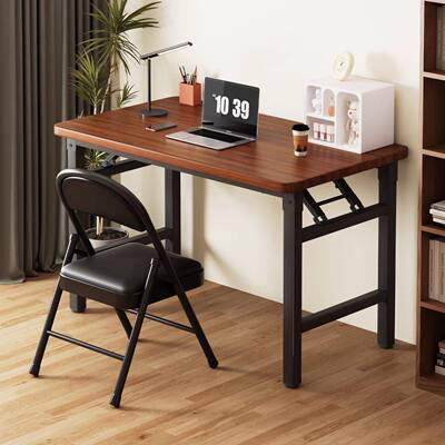 适用生态实木桌简约现代电脑桌折叠式办公桌学生学习桌家用长方形