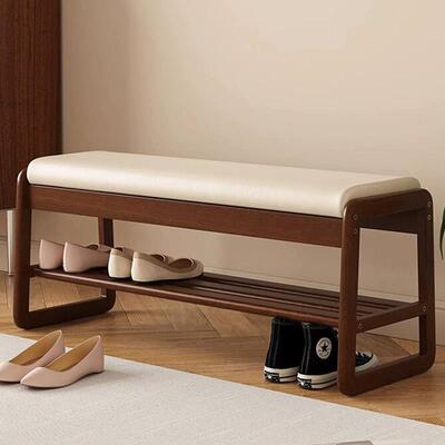 适用入户换鞋凳门口家用穿鞋凳可坐进门凳一体坐凳实木鞋柜新中式