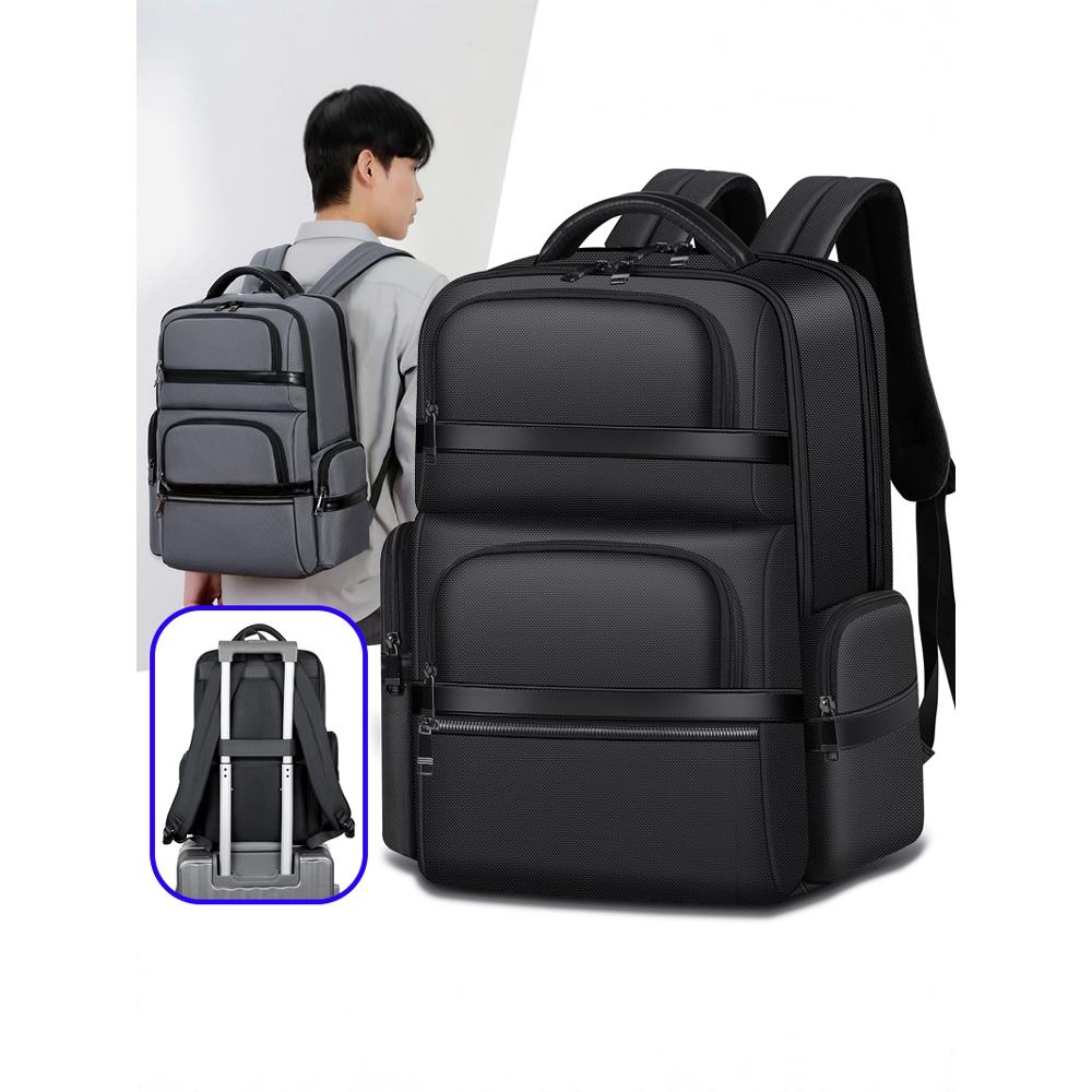 男士双肩包2025新款多隔层旅行包大号旅游背包短途出差商务电脑包
