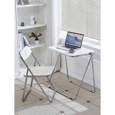 适用亚克力透明折叠桌子网红ins便携桌简约现代家用卧室阳台桌椅