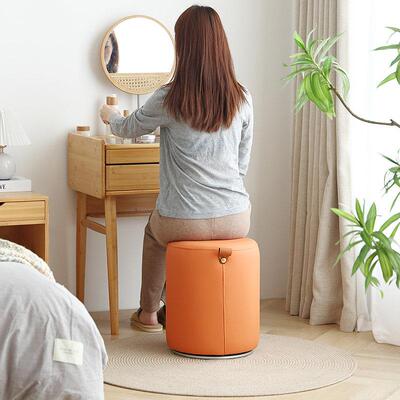 适用网红圆凳化妆凳ins卧室现代简约高级感矮板凳梳妆台360度旋转