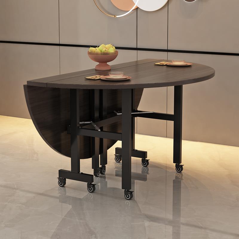 折叠餐桌适宜家用小户型圆形折叠桌可移动多功能酒店吃饭小圆桌子