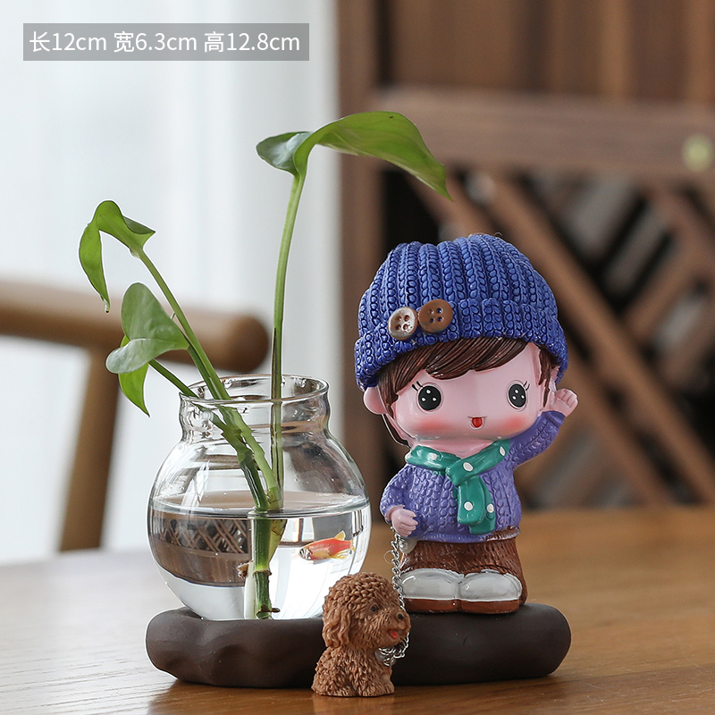 绿萝水培花瓶水养植物q器皿容器鲜花插花盆器家居客厅装饰品小摆