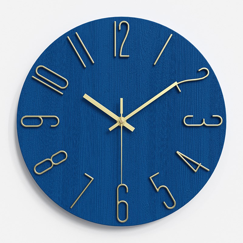钟表挂式时钟大气极简风挂钟挂墙客厅简约现代家用U时尚石英钟静