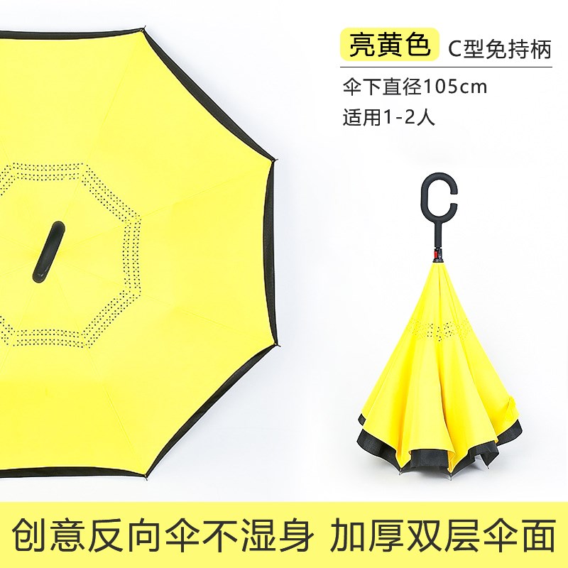 黄色雨伞定制logo商务广告礼品伞可印图L案加大加厚加固直杆长柄
