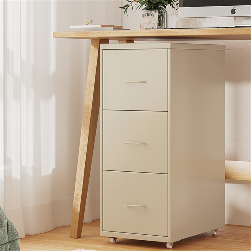 加深钢制书桌下j收纳柜抽屉式床头可移动夹缝窄柜铁艺储物柜铁皮