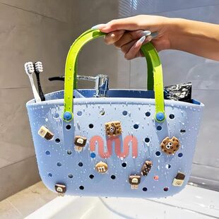 巴胺洗漱包好物多提大容量学生宿舍撞色开学堂洗澡澡篮收纳包浴室