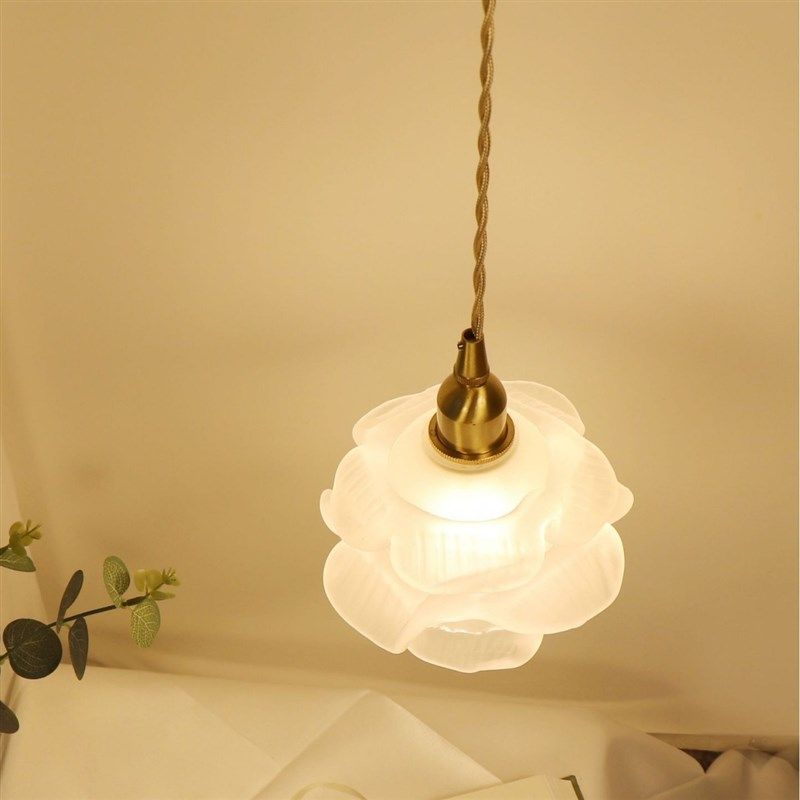 F7NN1复古轻奢玫瑰玻璃吊灯全铜C客厅背景卧室书房吊灯餐厅吧台灯,家装灯饰光源,客厅吊灯,淘宝优惠券,粉丝福利购,淘宝优惠卷