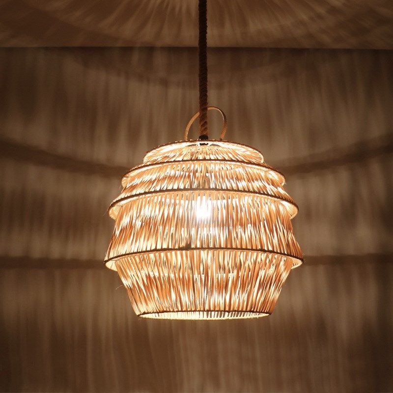 藤艺吊灯创意田园日m式复古北欧客厅餐厅茶楼民宿客房竹编藤艺灯,家装灯饰光源,客厅吊灯,淘宝优惠券,粉丝福利购,淘宝优惠卷