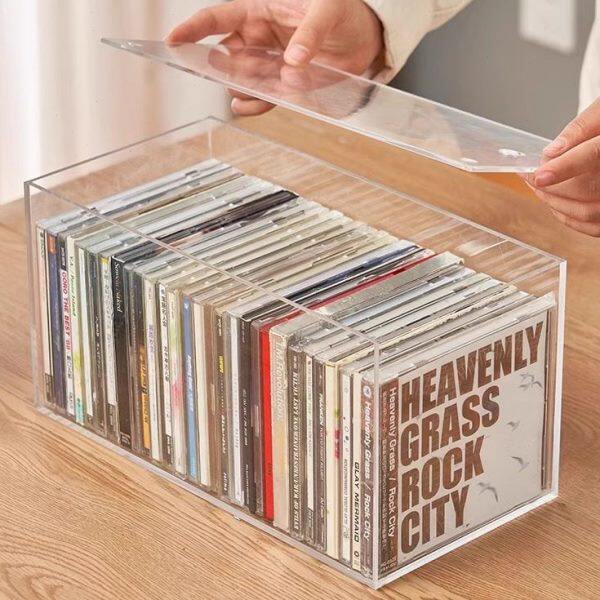 架家用cd光盘唱片盒子专辑碟储存dvd碟片游戏收纳盒箱透明亚克力