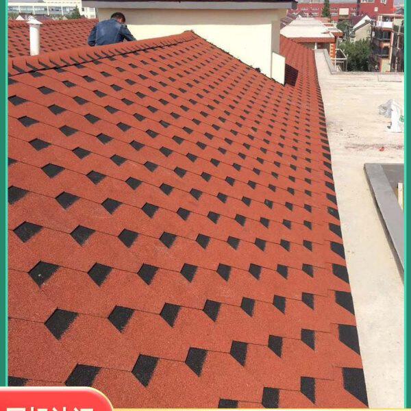 菱形德面阳光房顶玻纤型屋顶瓦油毡瓦自粘屋片高隔热马赛克沥青瓦