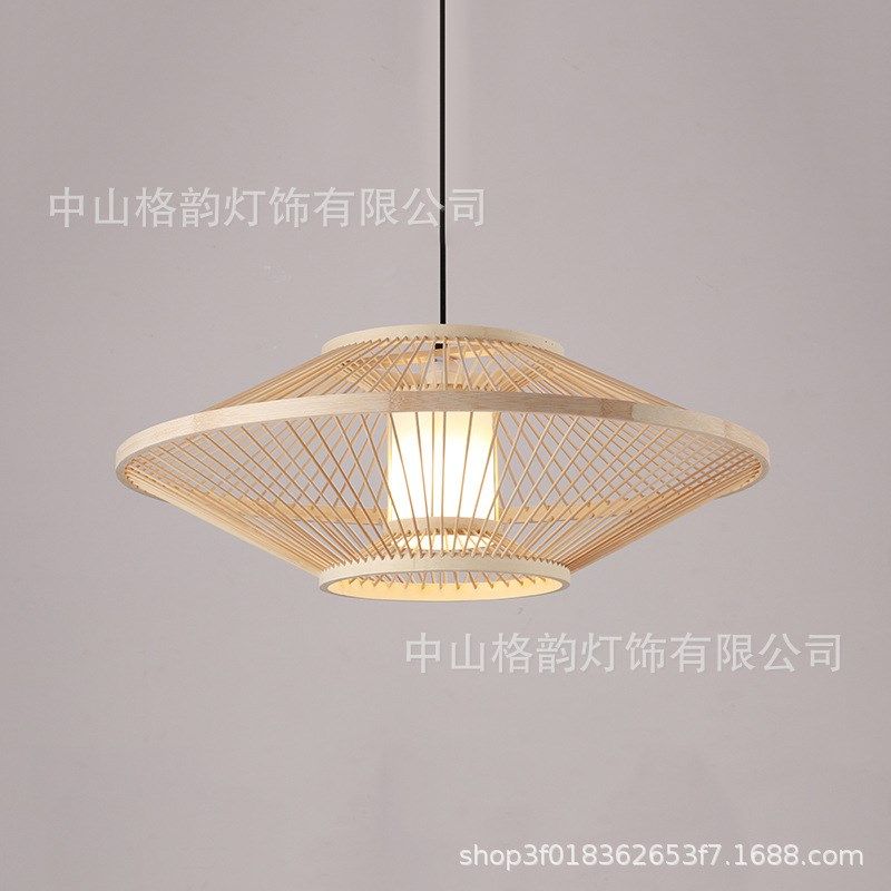 新款竹艺灯笼飞碟复古禅意新中式吊灯名宿火锅店T餐馆茶楼包厢灯,家装灯饰光源,客厅吊灯,淘宝优惠券,粉丝福利购,淘宝优惠卷
