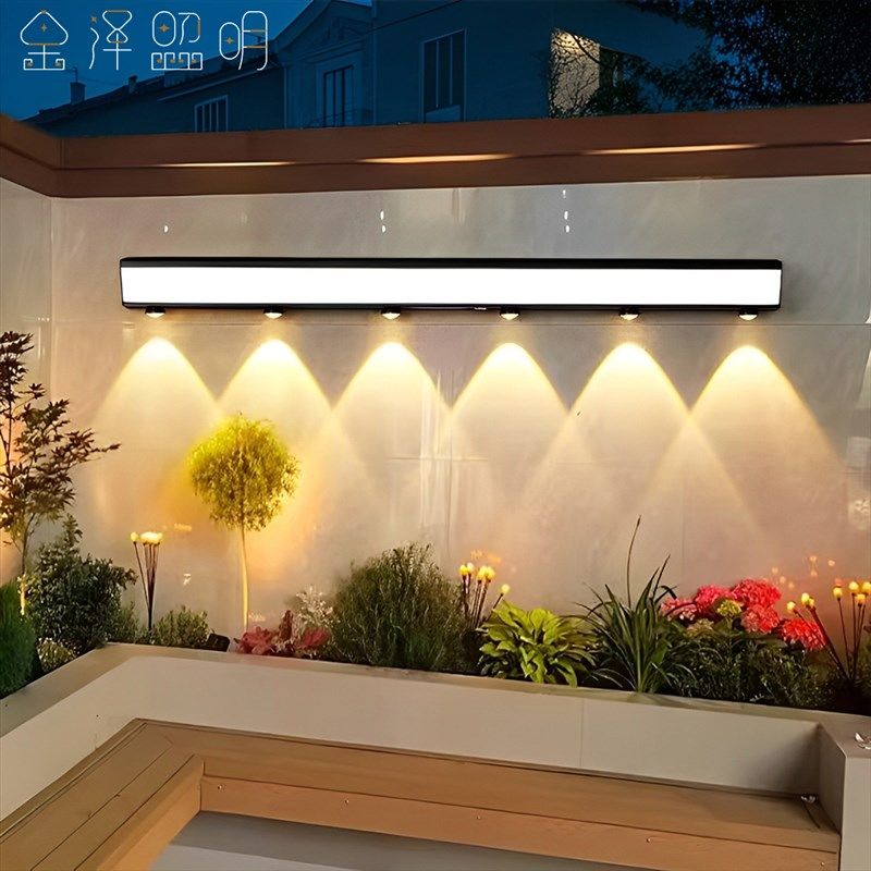 太阳能庭院灯户外防水别墅花园装饰长条洗墙灯P过道围墙景观灯壁,家装灯饰光源,地埋灯,淘宝优惠券,粉丝福利购,淘宝优惠卷
