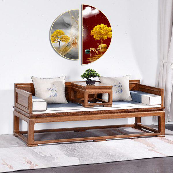 红木新中式罗汉床实木组合客厅 沙发茶室小户型 罗汉椅木鸡翅床榻