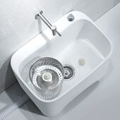 元 匠拖把池阳台大号高脚家用洗拖布池墩布池地拖盆双驱动落地式