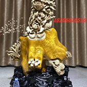 乌木金丝楠木富贵花开阴沉木花鸟锦绣山河工艺品木雕自然大件摆件